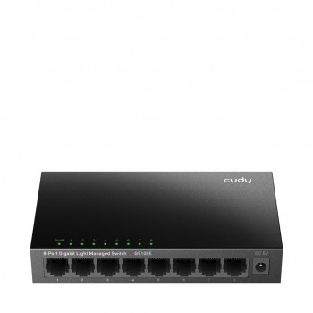 Cudy 8-Port Gigabit Easy-Managed Switch, GS108E 1.0 L2 Gigabit Ethernet (10/100/1000) Black