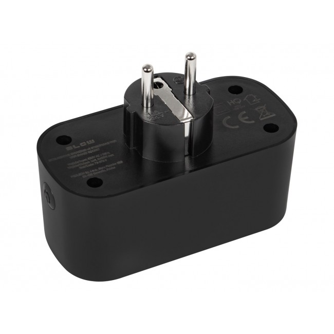 TUYA WiFi-controlled double smart socket, black