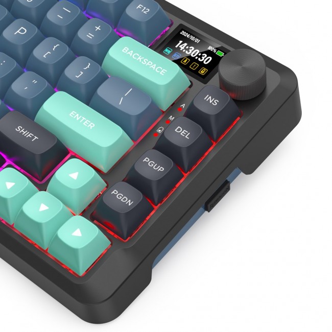 REDRAGON K724GBG-RGB-PRO Behemoth keyboard USB + RF Wireless + Bluetooth Grey, Blue