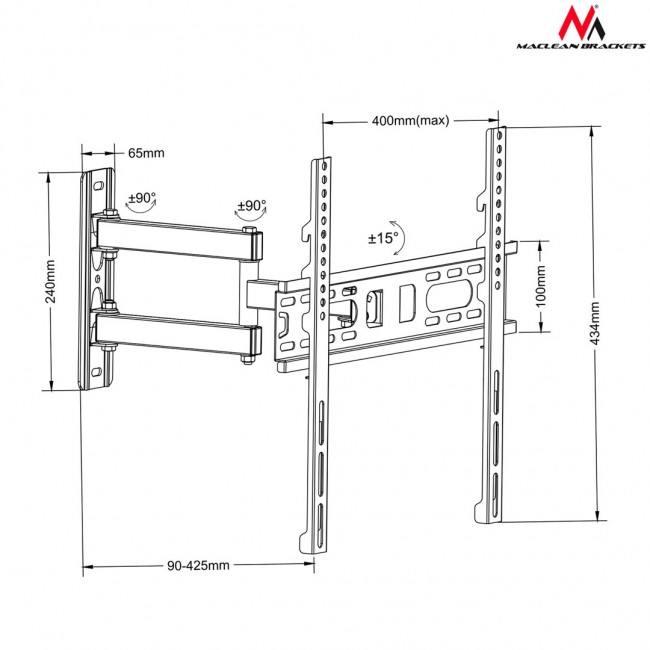 Maclean MC-761 Wall Bracket Suitable For TV 26 Maclean MC-761 Wall Bracket Suitable For TV 26