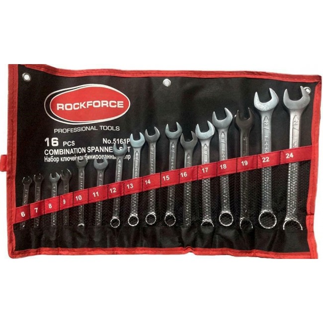 ROCKFORCE COMBINATION WRENCH set 16 pcs. ROCKFORCE COMBINATION WRENCH set 16 pcs.