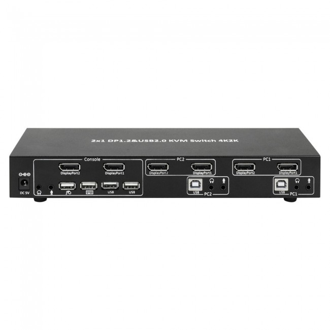 Techly IDATA DP-KVM2 KVM switch Black Techly IDATA DP-KVM2 KVM switch Black