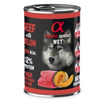ALPHA SPIRIT WET Ternera con mel n - comida h meda para perros - 400g
