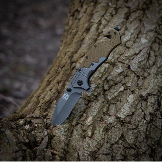 Commander Rescue 101 INC Knife, Black/Tan