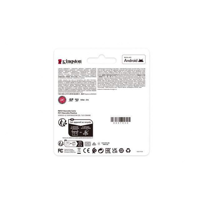 Kingston Technology 64GB micSDXC Canvas Select Plus Gen3 100R A1 Single Pack w/o ADP Kingston Technology 64GB micSDXC Canvas Select Plus Gen3 100R A1 Single Pack w/o ADP