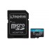 Kingston Technology 128GB microSDXC Canvas Go Plus Gen4 200MB/s A2 U3 V30 Card + Adapter