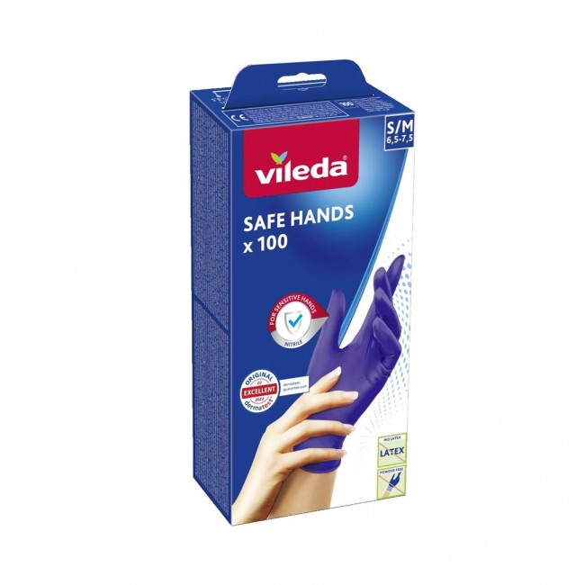 VILEDA Safe Hands nitrile gloves S/M 100 pcs