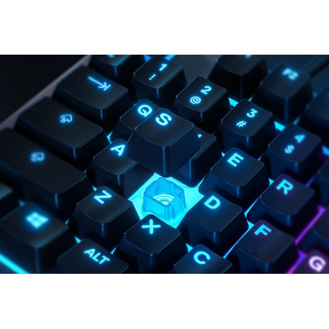 SteelSeries Apex 3 Gaming Keyboard, US Layout, Wired, Black SteelSeries Apex 3 Gaming keyboard, IP32 water resistant for protection against spills, Customizable 10-zone RGB illumination reacts to games and Discord, Whisper quiet gaming switches last for