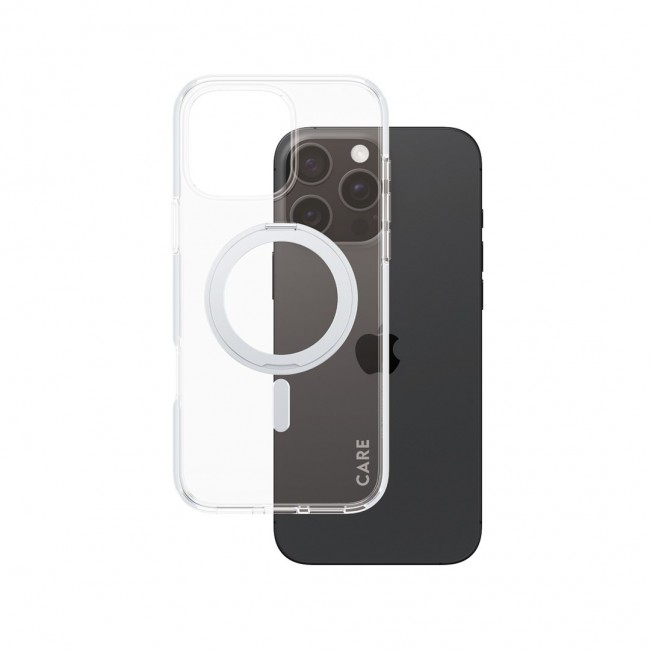 PanzerGlass CARE by Case Transparent w. Silver Kickstand & MagSafe iPhone 16 Pro Max