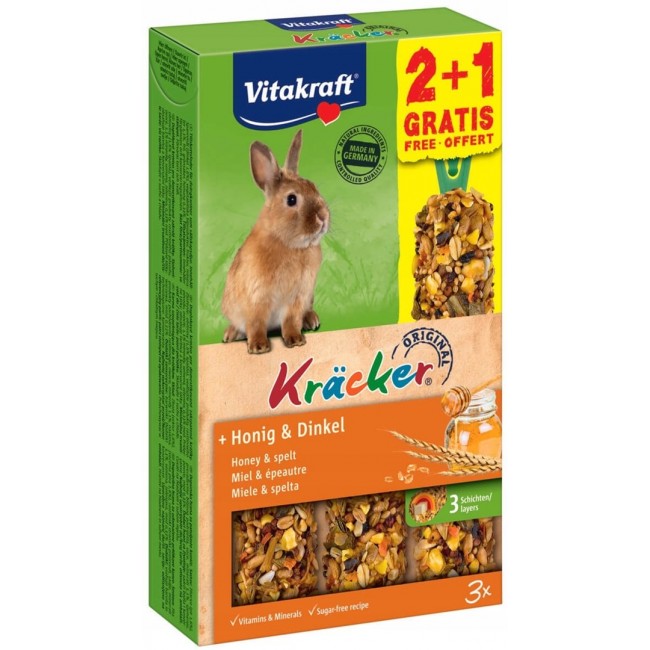 VITAKRAFT Kr cker Honey with spelt - treat for rabbits - 2 + 1