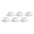 Set of 6 Ducale Saucer Tea Cups - White, 220 ml