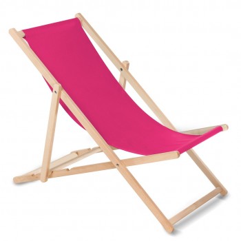 Classic beech deckchair GreenBlue GB183 pink