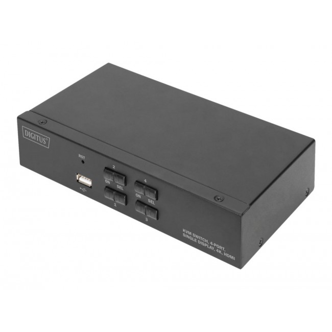 Digitus KVM Switch, 4 Port, Single Display, 4K, HDMI Digitus KVM Switch, 4 Port, Single Display, 4K, HDMI