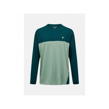 Koszulka męska PEAK PERFORMANCE M Trail Wool-Blend Longsleeve kolor zielony - M