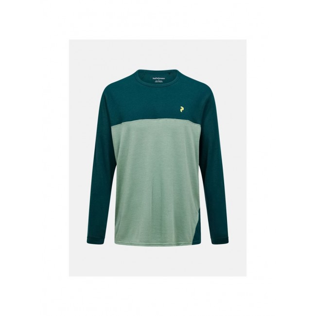 Koszulka męska PEAK PERFORMANCE M Trail Wool-Blend Longsleeve kolor zielony - M