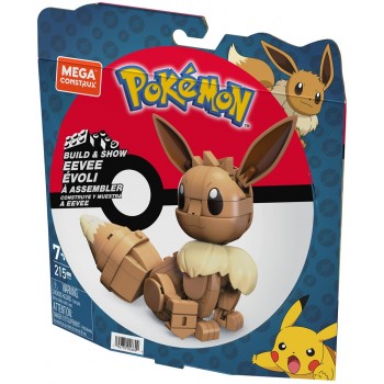 MEGA Pok mon Building Toy Kit Eevee with 1 Action Figure (215 Pieces) for Kids