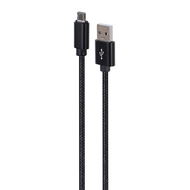 Gembird CCDB-mUSB2B-AMBM-6 Cotton braided Micro-USB cable with metal connectors, 1.8 m, black Gembird CCDB-mUSB2B-AMBM-6 Cotton braided Micro-USB cable with metal connectors, 1.8 m, black