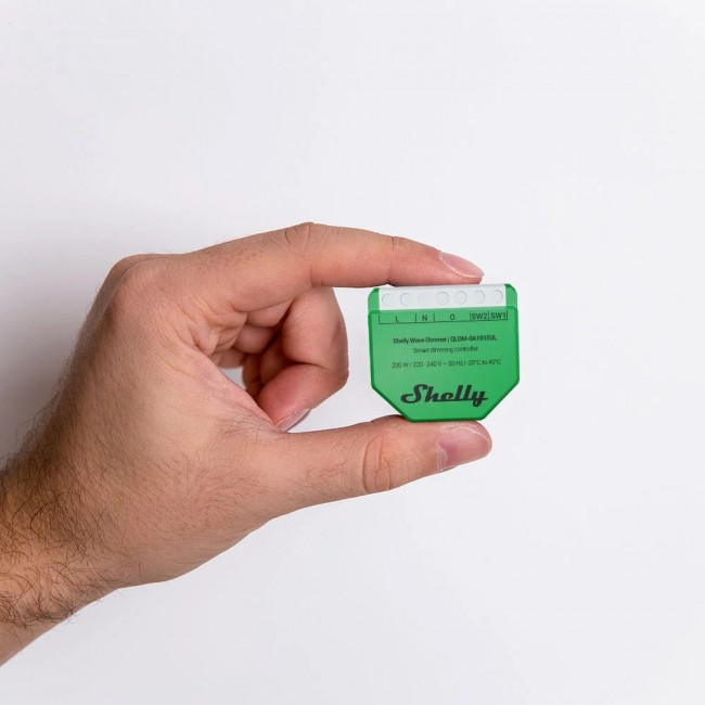 Shelly Wave Dimmer EU LR Smart Dimming Controller Green Shelly Wave Dimmer EU LR Smart Dimming Controller Green