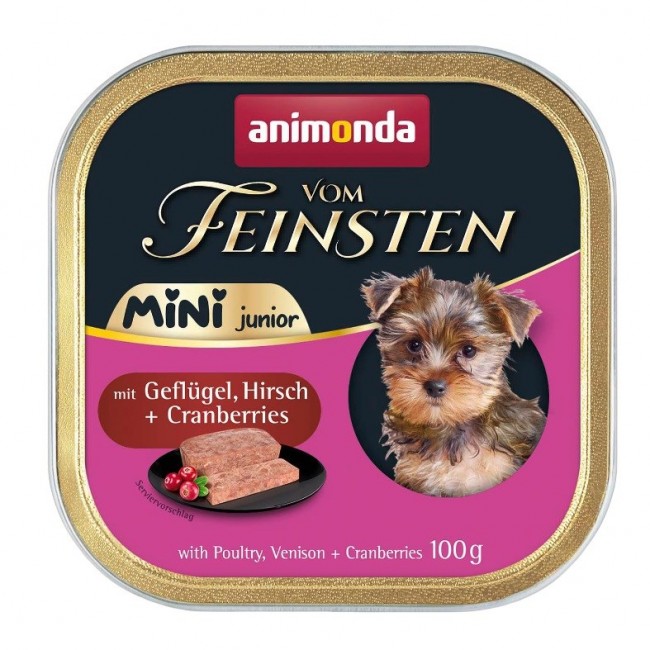 ANIMONDA Vom Feinsten Junior Mini Poultry with game and cranberries - wet dog food - 100g