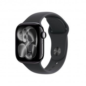 Apple Watch Series 11 GPS 42mm Jet Black Aluminium Case with Black Sport Band - M/L