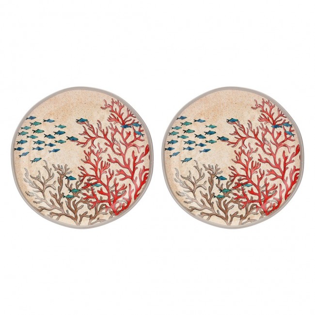 ROSE&TULIPANI SEA LIFE Set of 2 melamine plates 27 cm ROSE&TULIPANI SEA LIFE Set of 2 melamine plates 27 cm