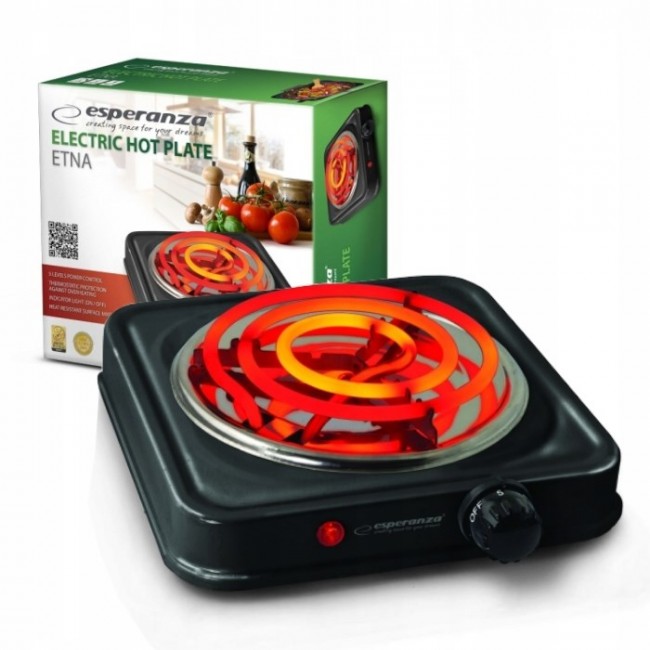 Esperanza EKH012K hob Black Countertop 21 cm 1 zone(s) Esperanza EKH012K hob Black Countertop 21 cm 1 zone(s)
