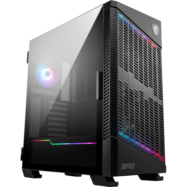 MSI MPG VELOX 100P AIRFLOW Mid Tower Gaming Computer Case 'Black, 3x 120mm Fan + 1x 120mm ARGB Fan, ARGB light strip, USB Type-C, 1x Tempered Glass, Center, E-ATX, ATX, mATX, mini-ITX' MSI MPG VELOX 100P AIRFLOW Mid Tower Gaming Computer Case 'Black, 3x 120mm Fan + 1x 120mm ARGB Fan, ARGB light strip, USB Type-C, 1x Tempered Glass, Center, E-ATX, ATX, mATX, mini-ITX'
