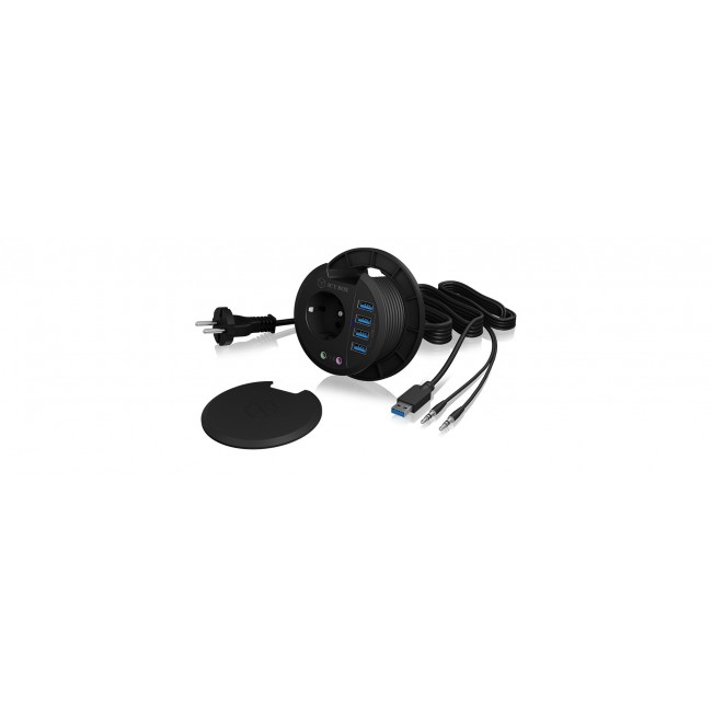 ICY BOX IB-HUB1430 socket-outlet Black