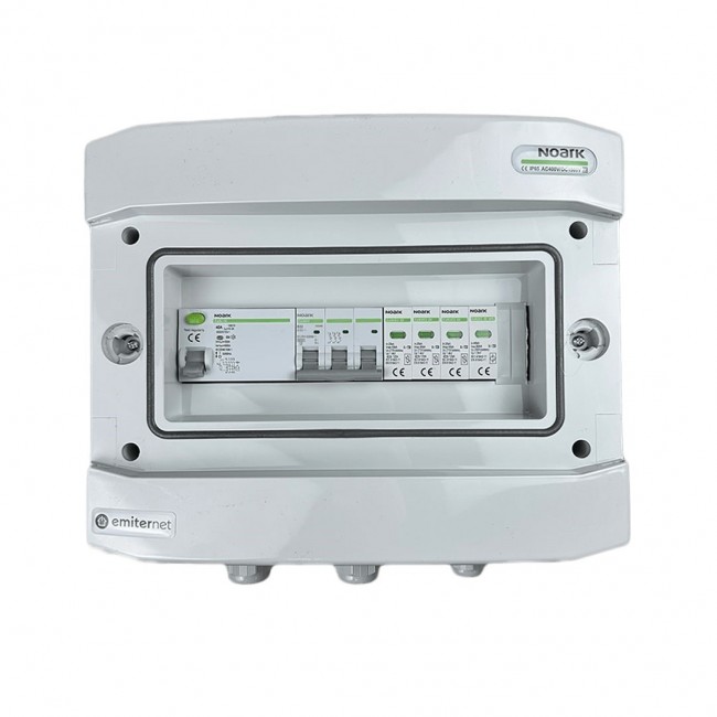 Switchgear attached AC hermetic IP65 EMITTER with surge protective device AC Noark type 2, 32A 3-F, RCD type A 40A/300mA