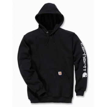 Carhartt Mid Signature Sleeve Logo Hoodie Black