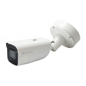 LevelOne Gemini Zoom IP Camera, 8-Mp, H.265, 802.3At, PoE, IR Leds, Indoor/Outdoor, Two-Way Audio