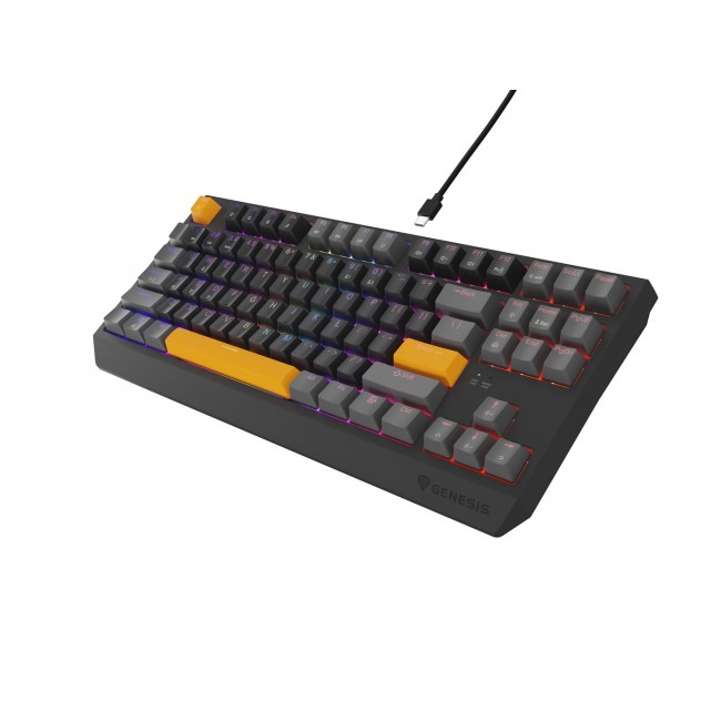 GENESIS Thor 230 TKL keyboard Gaming USB QWERTY Black, Grey, Orange