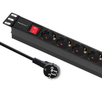 Qoltec Power Strip for 1U RACK cabinet 8 Schuko outlets (2m) black