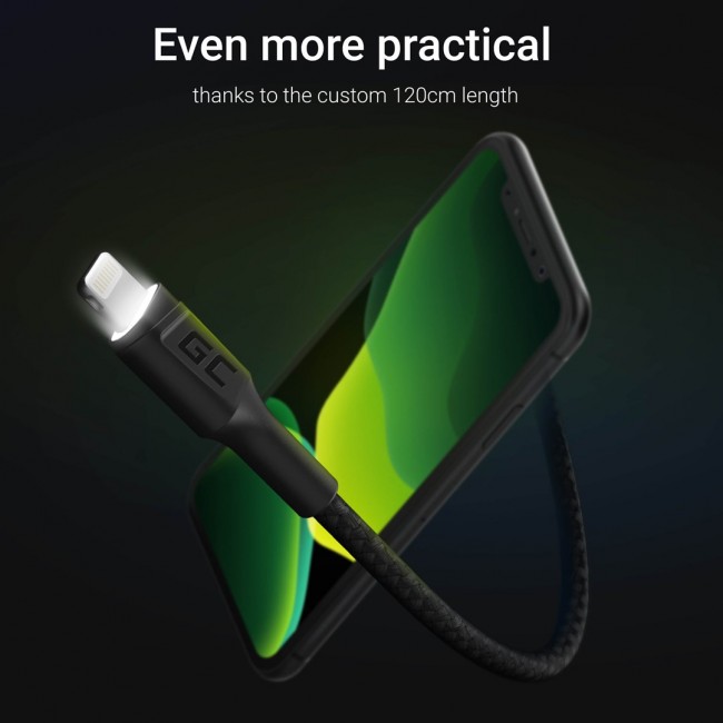 Green Cell KABGC05 lightning cable 1.2 m Black