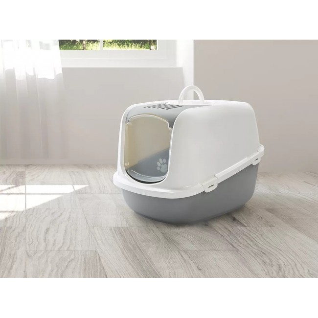 SAVIC Nestor Jumbo White-Grey covered cat litter box 66.5x48.5x46.5 cm 1 pc. SAVIC Nestor Jumbo White-Grey covered cat litter box 66.5x48.5x46.5 cm 1 pc.