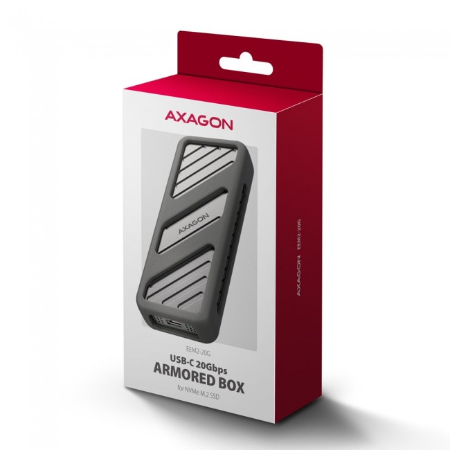 Axagon EEM2-20G NVMe-SSD-Geh use USB-C 3.2 20 Gbps 2230 - 2280 - schwarz SSD enclosure Black M.2