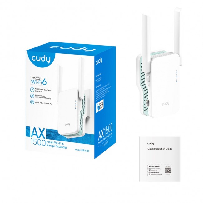 CUDY RE1500 Mesh Wi-Fi 6 Signal Booster CUDY RE1500 Mesh Wi-Fi 6 Signal Booster