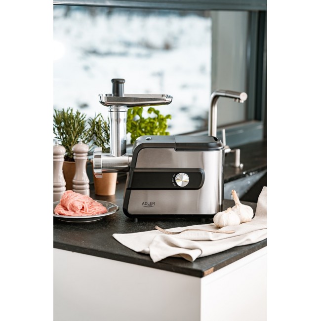 Adler AD 4813 mincer 2000 W Black, Silver Adler AD 4813 mincer 2000 W Black, Silver