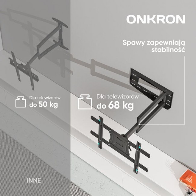 ONKRON Tilting and swiveling TV bracket for 40