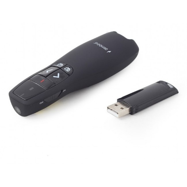 Gembird WP-L-12 wireless presenter RF Black