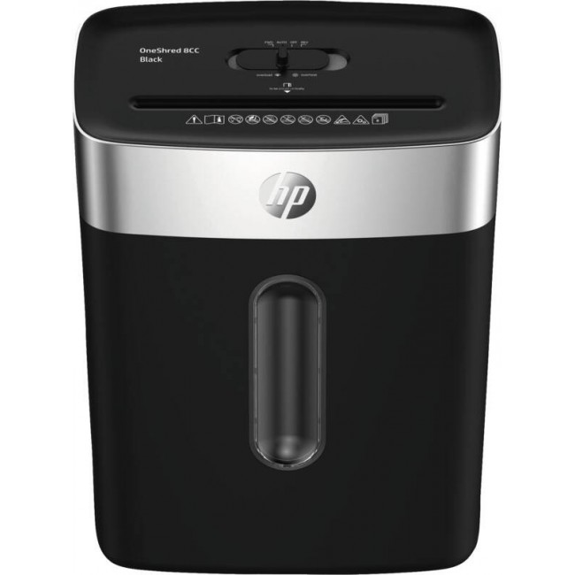 HP OneShred 8CC paper shredder Particle-cut shredding 68 dB 22 cm Black HP OneShred 8CC paper shredder Particle-cut shredding 68 dB 22 cm Black