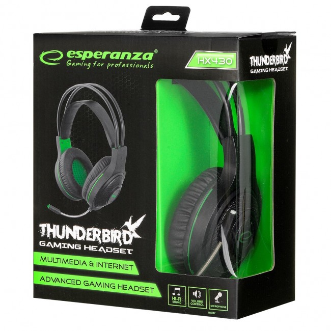 Esperanza EGH430 Headphones with microphone Headband Black, Green