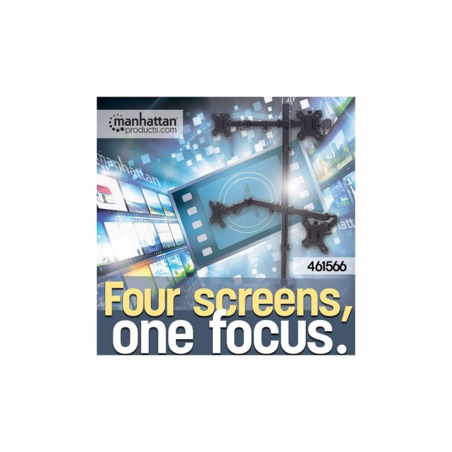 Manhattan Quad Desk Mount for TV & Monitors, For screens 10 Manhattan Quad Desk Mount for TV & Monitors, For screens 10