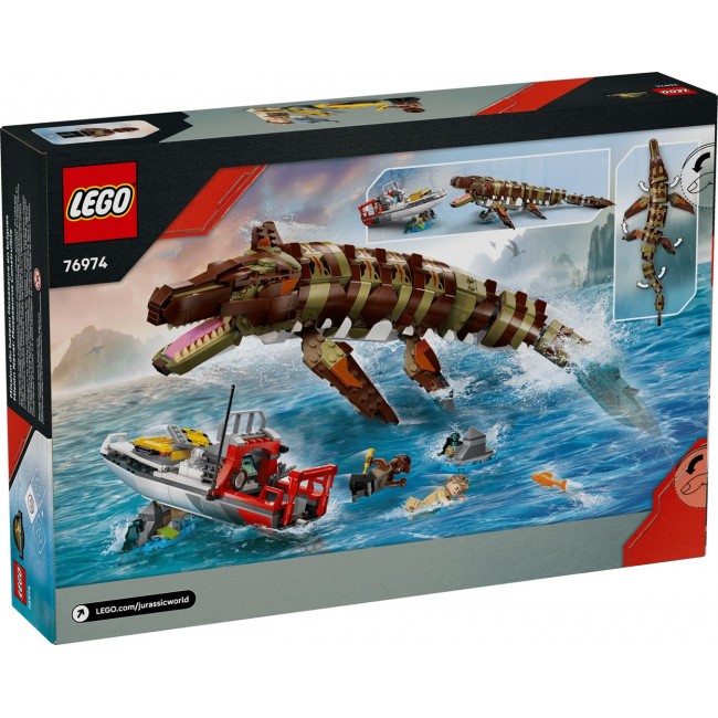 LEGO JURASSIC WORLD 76974 Brick-Built Mosasaurus Boat Mission