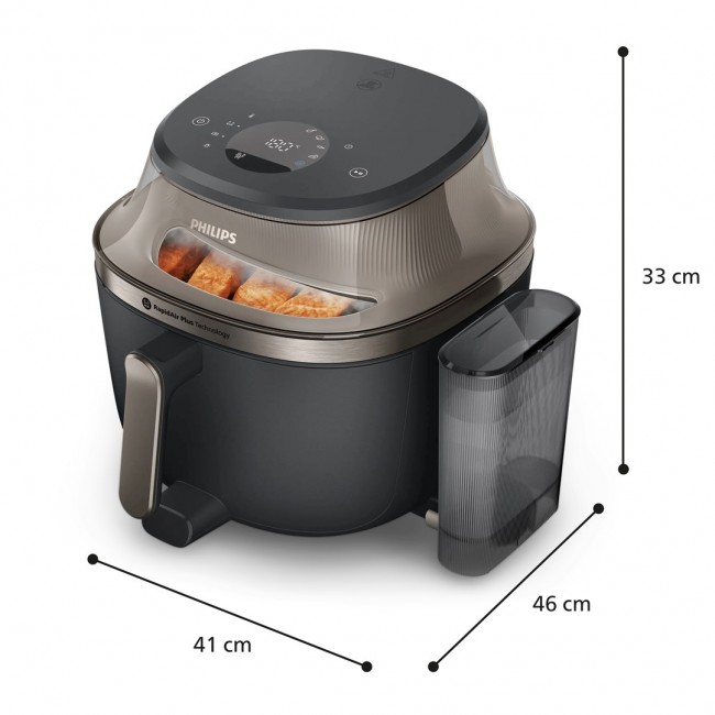 Philips 5000 series NA547/07 fryer Single 7.2 L Stand-alone 2000 W Hot air fryer Black, Gold