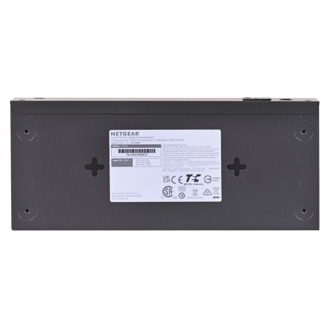 NETGEAR GS108PP Unmanaged Gigabit Ethernet (10/100/1000) Power over Ethernet (PoE) Black