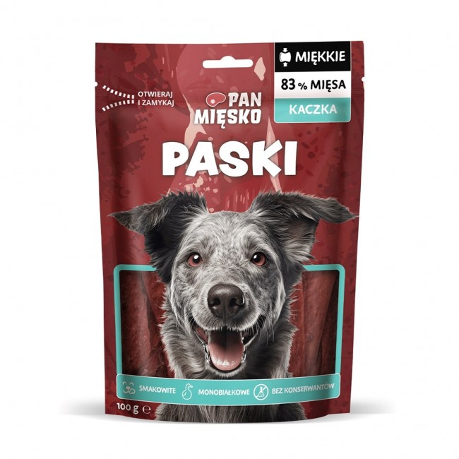 PAN MIĘSKO Stripes Duck - dog treat - 100g PAN MIĘSKO Stripes Duck - dog treat - 100g