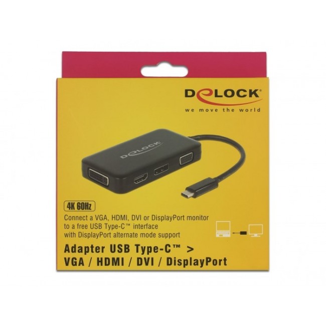 DeLOCK 63929 laptop dock/port replicator USB 2.0 Type-C Black