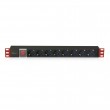 Techly I-CASE STRIP-81UD power distribution unit (PDU) 8 AC outlet(s) 1U Black, Red