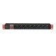 Techly I-CASE STRIP-81UD power distribution unit (PDU) 8 AC outlet(s) 1U Black, Red